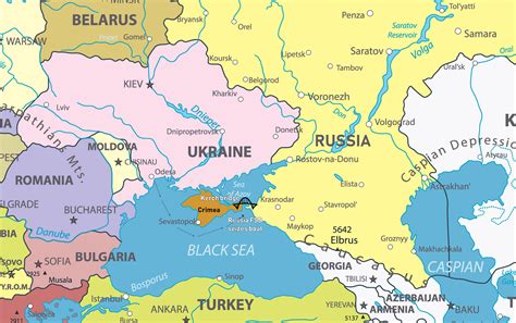 map of ukraine and russia and europe